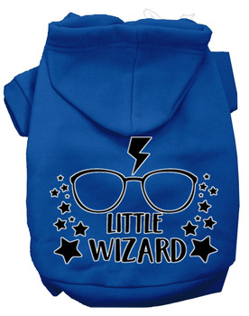 Little Wizard Screen Print Dog Hoodie - Blue