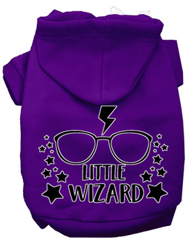 Little Wizard Screen Print Dog Hoodie - Purple