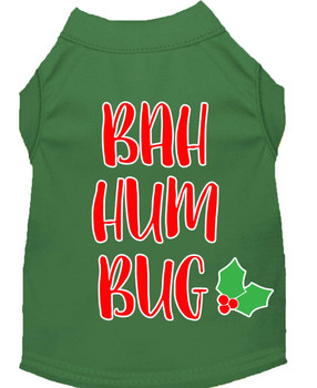 Bah Humbug Screen Print Dog Shirt - Green