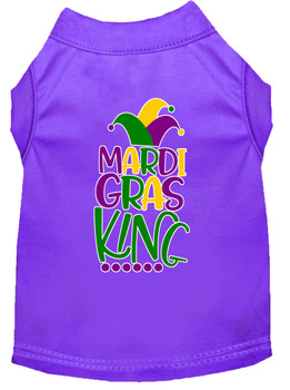 Mardi Gras King Screen Print Dog Shirt - Purple