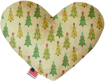 Cutesy Christmas Trees Canvas Heart Dog Toy