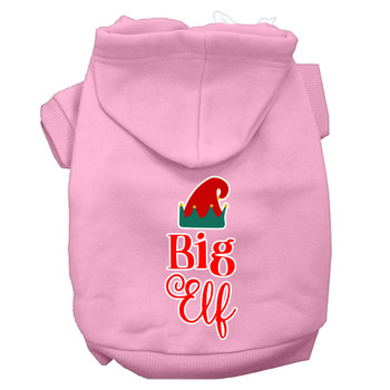 Big Elf Screen Print Dog Hoodie - Light Pink