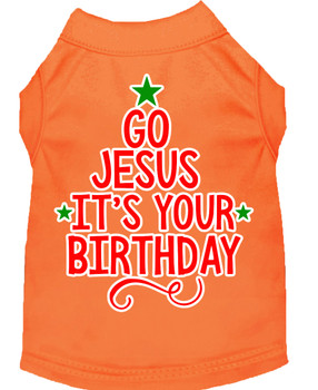 Go Jesus Screen Print Dog Shirt - Orange