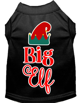 Big Elf Screen Print Dog Shirt - Black