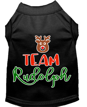 Team Rudolph Screen Print Dog Shirt - Black
