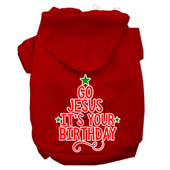 Go Jesus Screen Print Dog Hoodie - Red