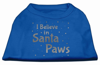Screenprint Santa Paws Pet Shirt - Blue