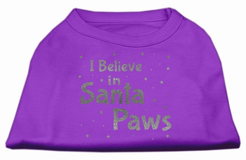 Screenprint Santa Paws Pet Shirt - Purple