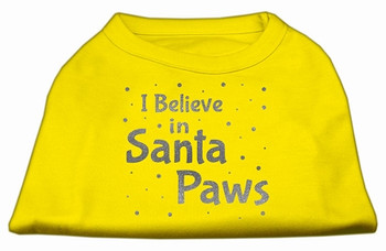 Screenprint Santa Paws Pet Shirt - Yellow