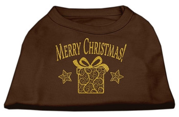 Golden Christmas Present Dog Shirt - Brown