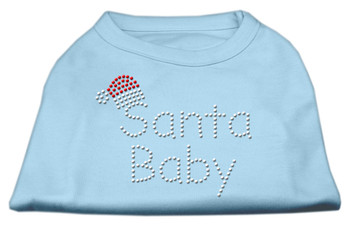 Santa Baby Rhinestone Shirts - Baby Blue