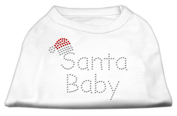 Santa Baby Rhinestone Shirts - White