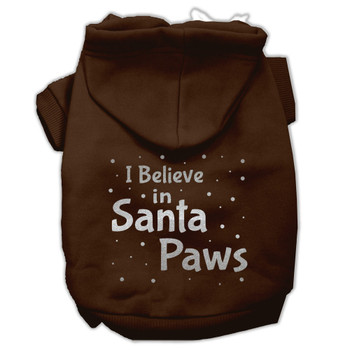 Screenprint Santa Paws Pet Hoodies - Brown