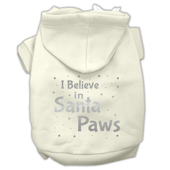 Screenprint Santa Paws Pet Hoodies - Cream