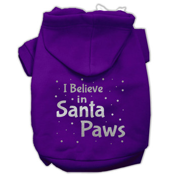 Screenprint Santa Paws Pet Hoodies - Purple