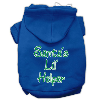 Santa's Lil' Helper Screen Print Pet Hoodies - Blue