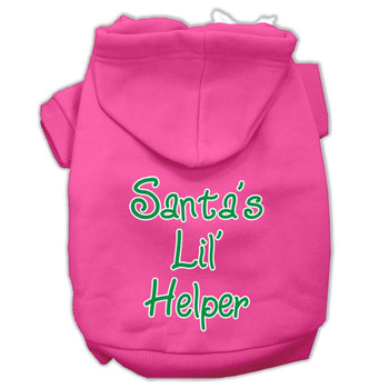 Santa's Lil' Helper Screen Print Pet Hoodies - Bright Pink