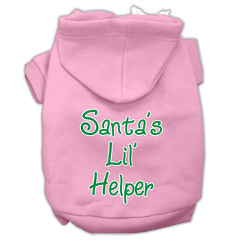 Santa's Lil' Helper Screen Print Pet Hoodies - Light Pink