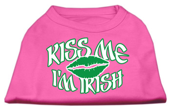 Kiss Me I'm Irish Screen Print Shirt - Bright Pink