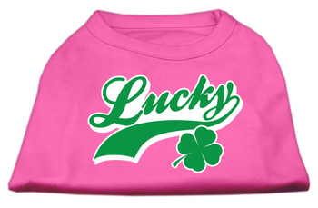 Lucky Swoosh Screen Print Shirt - Bright Pink