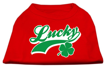 Lucky Swoosh Screen Print Shirt - Red