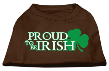 Proud To Be Irish Screen Print Dog Shirt - Brown