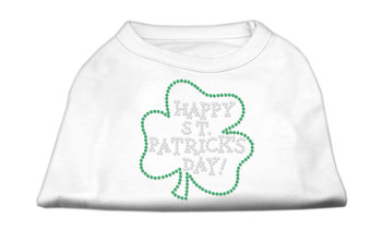 Happy St Patrick's Day Rhinestone Shirts - White