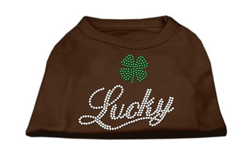 Lucky Rhinestone Shirts - Brown