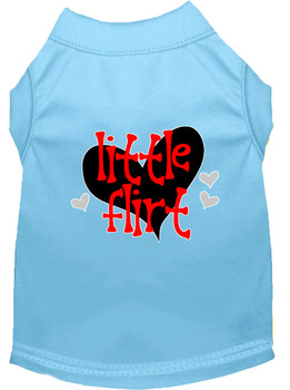 Little Flirt Screen Print Dog Shirt - Baby Blue