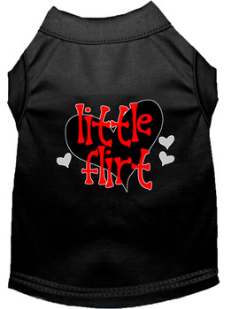 Little Flirt Screen Print Dog Shirt - Black
