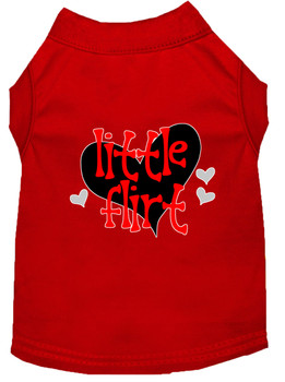 Little Flirt Screen Print Dog Shirt - Red