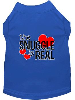 The Snuggle Is Real Screen Print Dog Shirt - Blue