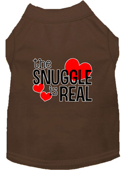 The Snuggle Is Real Screen Print Dog Shirt - Brown