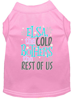 Elsa, The Cold Screen Print Dog Shirt - Light Pink