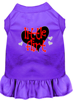 Little Flirt Screen Print Dog Dress - Purple