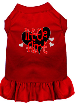 Little Flirt Screen Print Dog Dress - Red