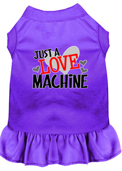 Love Machine Screen Print Dog Dress - Purple