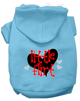 Little Flirt Screen Print Dog Hoodie - Baby Blue