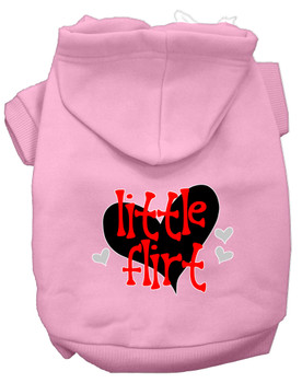 Little Flirt Screen Print Dog Hoodie - Light Pink