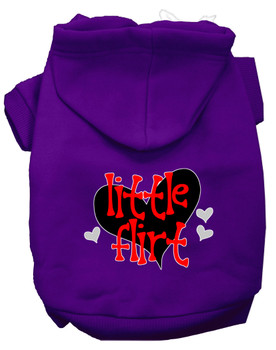 Little Flirt Screen Print Dog Hoodie - Purple