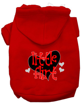 Little Flirt Screen Print Dog Hoodie - Red