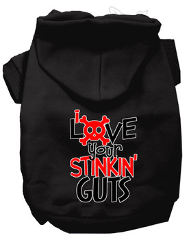 Love Your Stinkin Guts Screen Print Dog Hoodie - Black