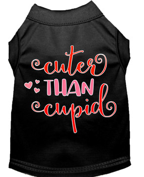 Cuter Than Cupid Screen Print Dog Shirt - Black