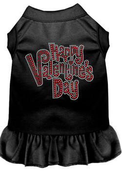 Happy Valentines Day Rhinestone Dress - Black
