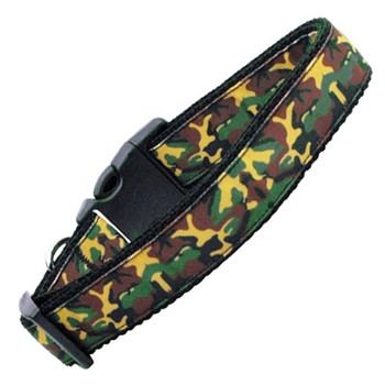 Green Camo Nylon Dog & Cat Collar