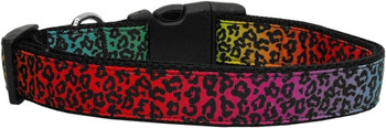 Rainbow Leopard Nylon Dog & Cat Collar