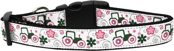 Pink Tractors Nylon Dog & Cat Collar