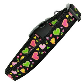 Neon Love Nylon Dog & Cat Collar