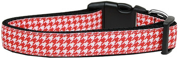 Red Houndstooth Nylon Dog & Cat Collar