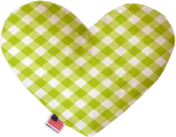 Lime Green Plaid Heart Dog Toy, 2 Sizes